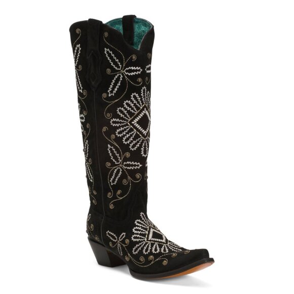 CORRAL BOOTS  Mexico Leather Luminescent Embroidery Tall Top Western Boots - Picture 1 of 2